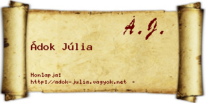 Ádok Júlia névjegykártya